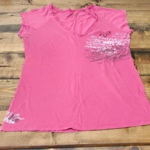 Fox Riders Womens Pink Tee XL